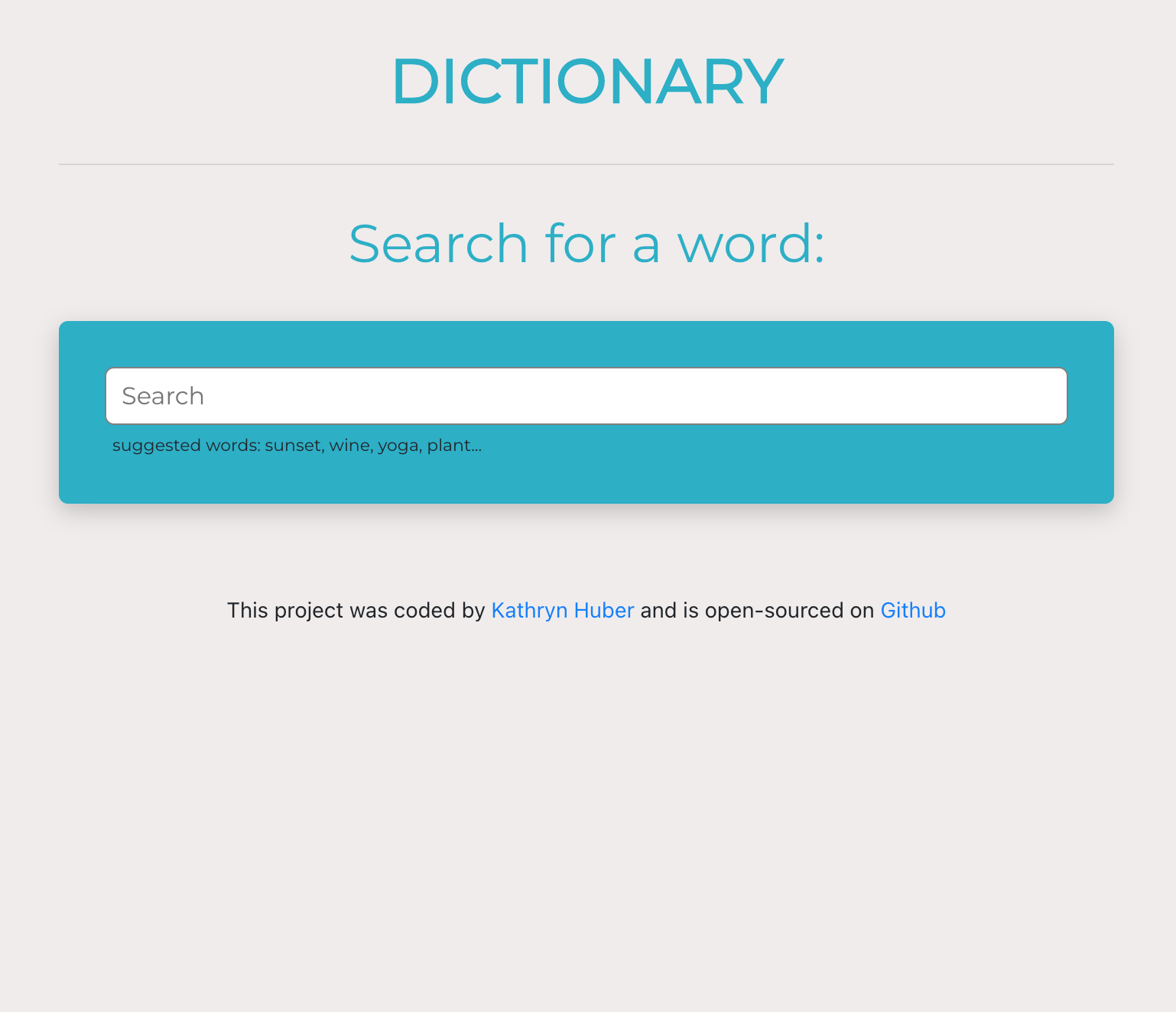 Dictionary Project